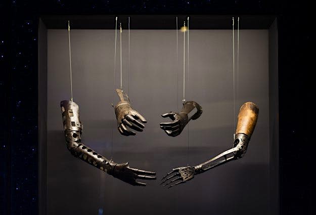 Travel News - Four prosthetic arms in the Robots exhibition © Plastiques Photography, courtesy of the Science Museum Science Museum London