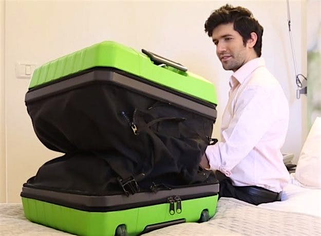 Travel News - fugu This suitcase expands from a carry-on to a full-size check-in. Image: Fugu Luggage