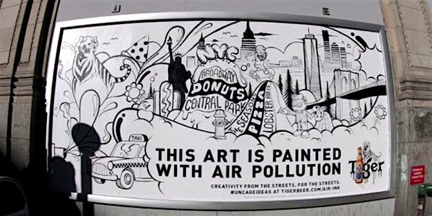 Travel News - Capture Air pollution artwork is showing up in New York. air pollution street art