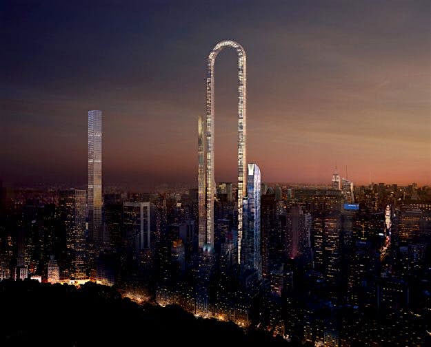 Travel News - This incredible U-shaped skyscraper could dominate the NYC skyline. Image:Oiio Studios