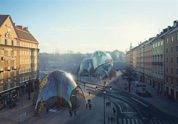 Travel News - A proposed new indoor park would help people to socialise during Stockholm's harsh winters. Image: Utopia Architects