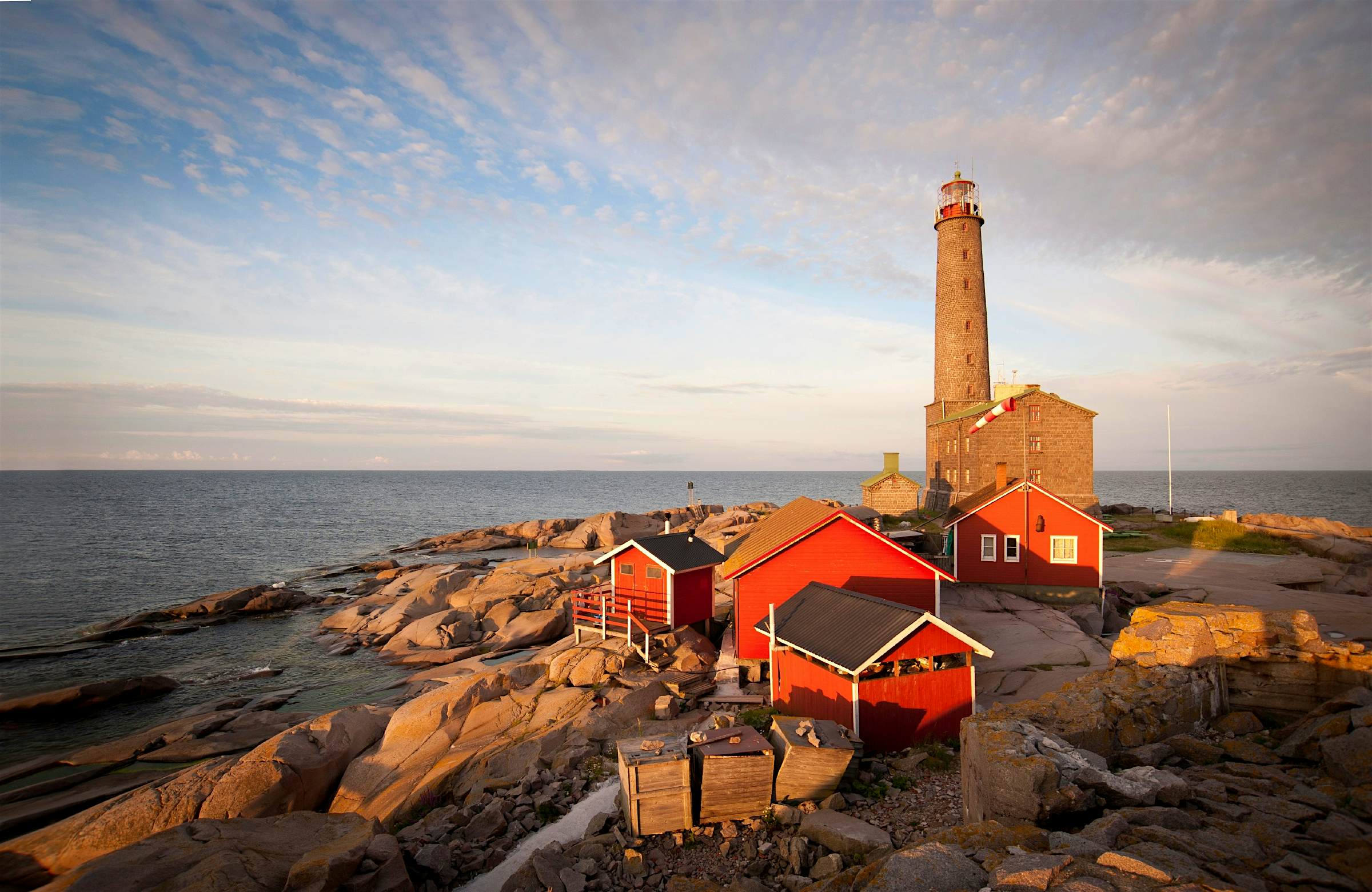 Travel News - Service huts and Bengtskar Lighthouse, Dragsfjard. Service huts and Bengtskar Lighthouse, Dragsfjard, Finland. Image: James Bedford/Lonely Planet