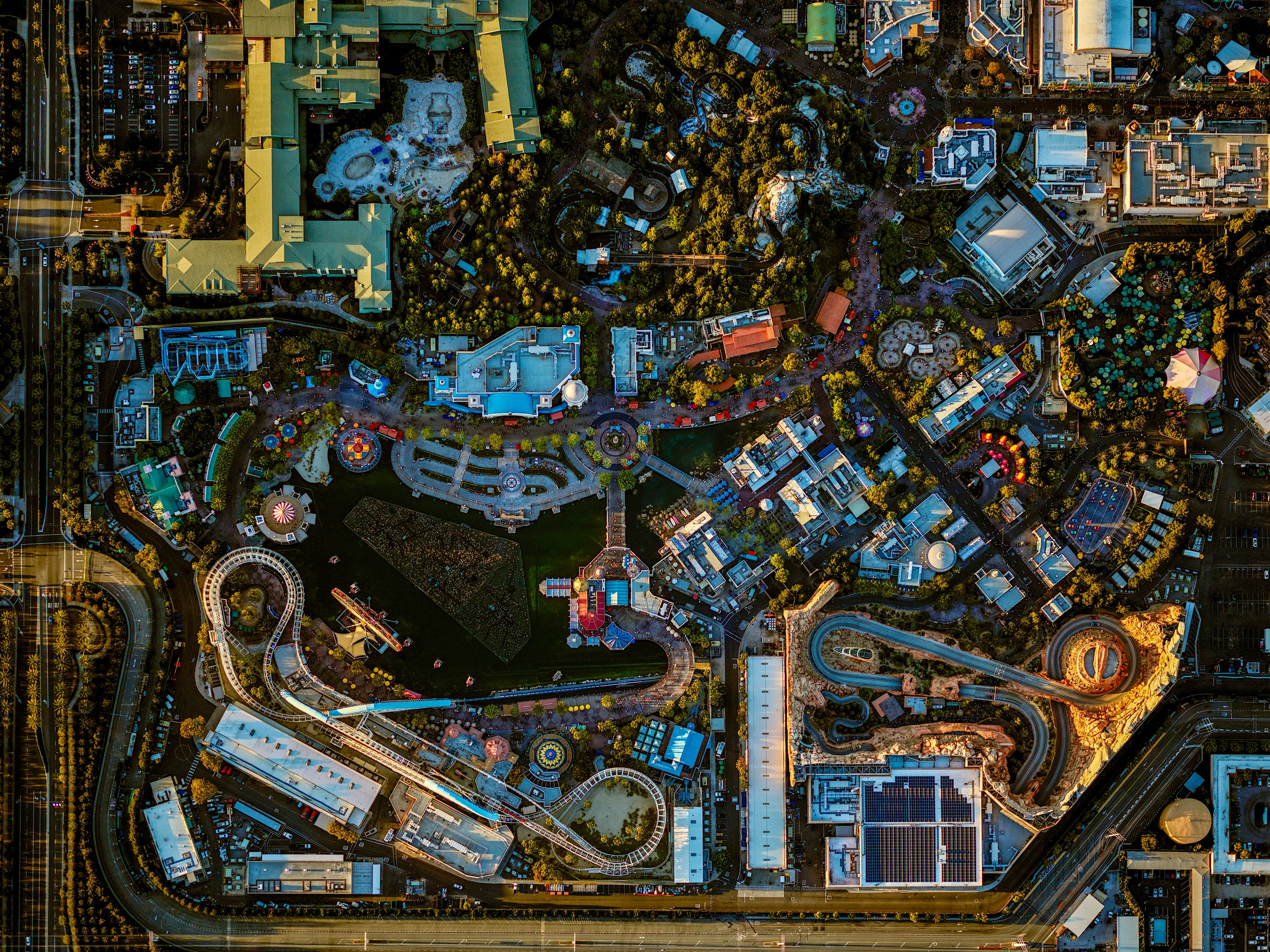 See these spectacular aerial images of Disneyland theme parks from