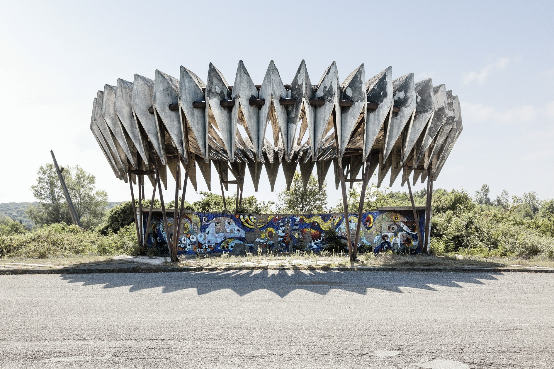 A bus stop in Pitsunda in Georgia. 