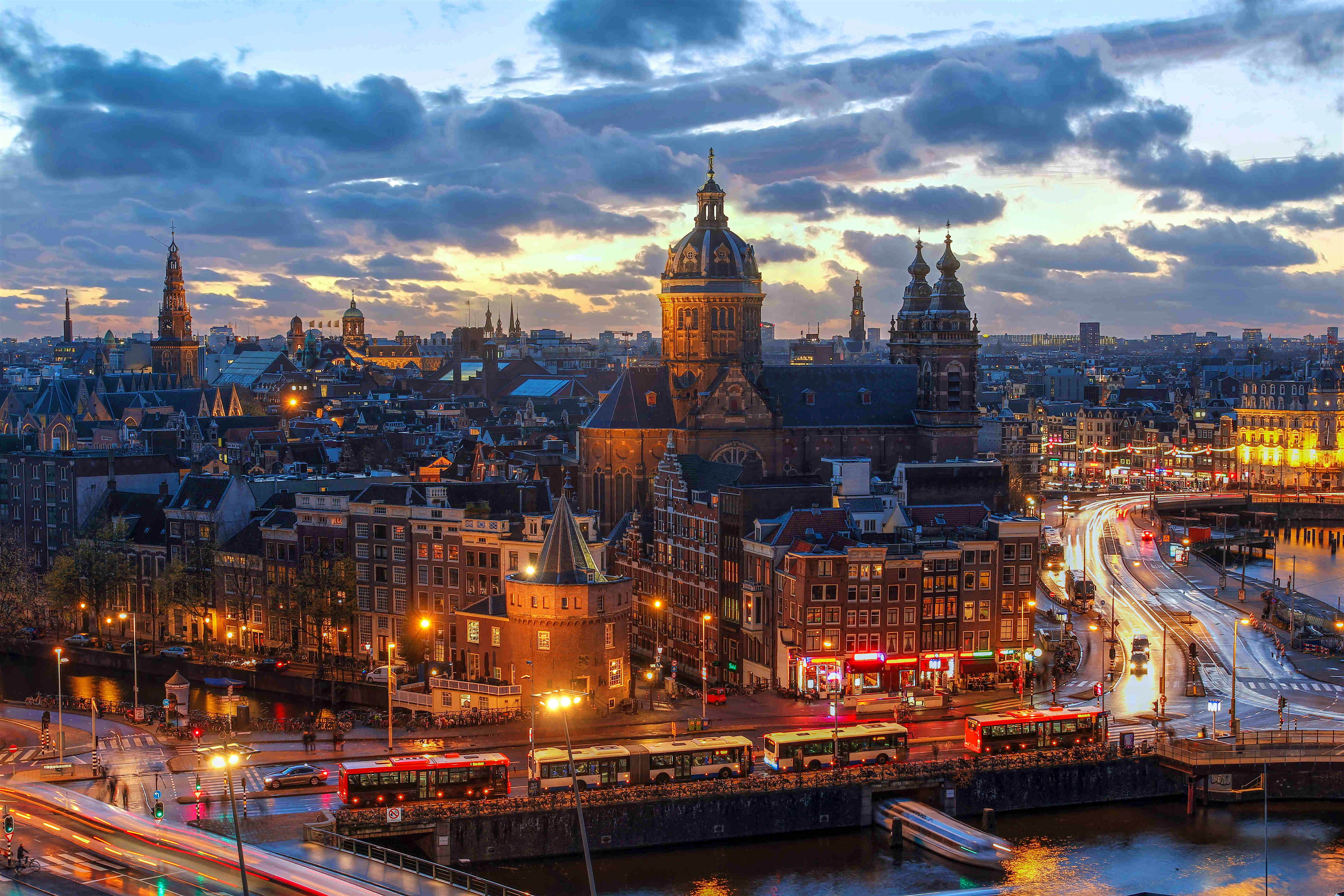 Travel News - Amsterdam new Eurostar route will launch in December, 2017 GettRF Aerial view of downtown Amstedam: new Eurostar route will launch in December, 2017. Image by Getty RF