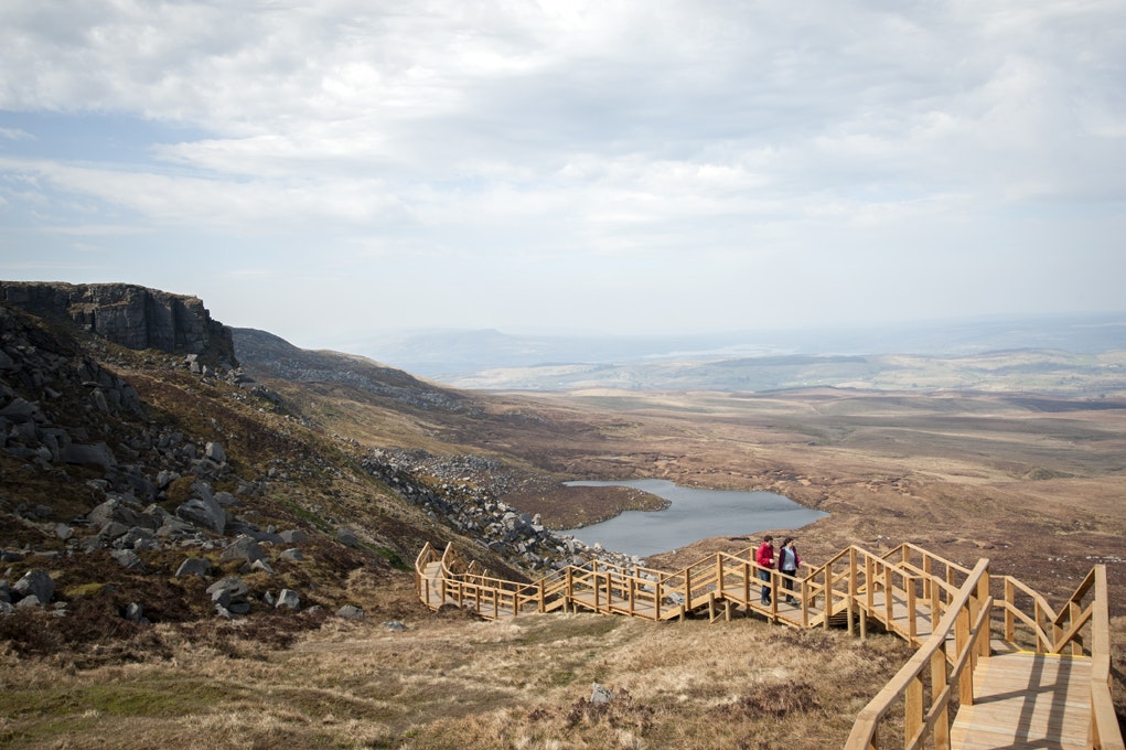 Cuilcagh Mountain Boardwalk has become a huge attraction. Image: Marble Arch Caves UNESCO Global Geopark