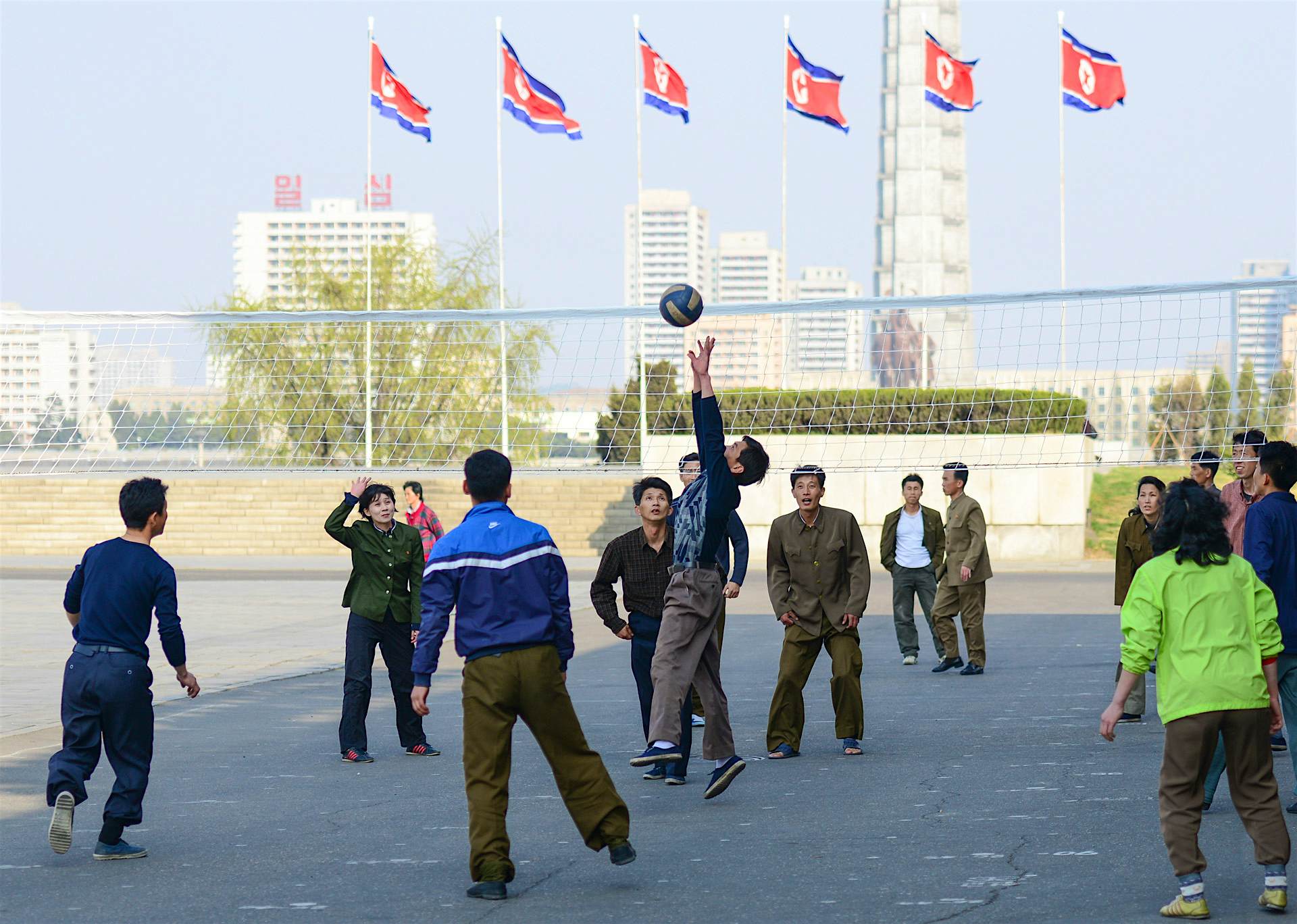 Travel News - Inside North Korea A Pyongyang volleyball court.