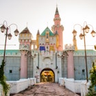 The entrance to haunted looking Nara Dreamland, designed to look like a castle.