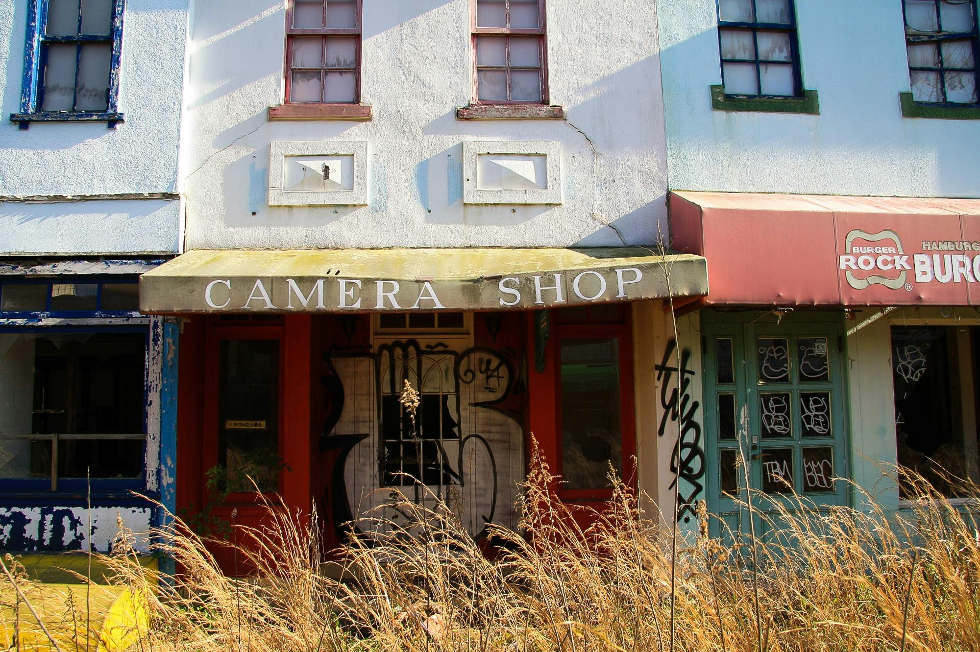 An abandoned camera shop at Nara Dreamland amusement park in Nara Japan
