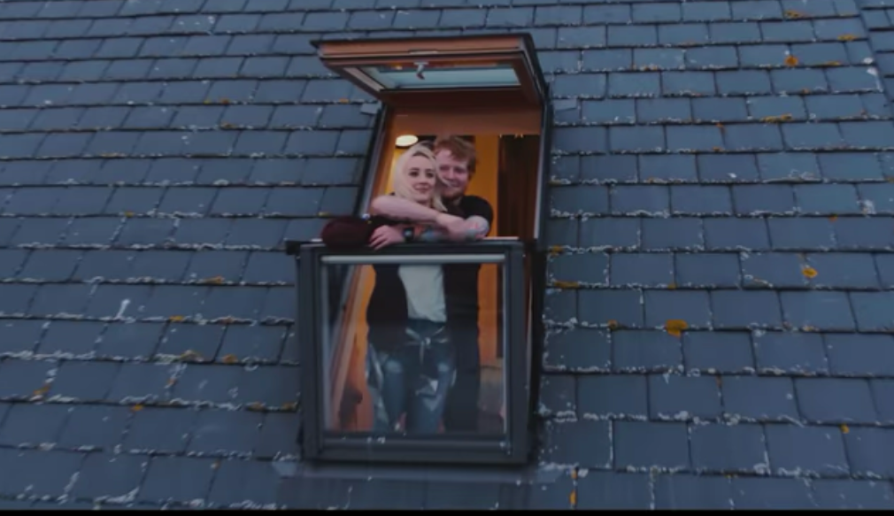 Ed Sheeran and Saoirse Ronan in a still from the video for Galway Girl.