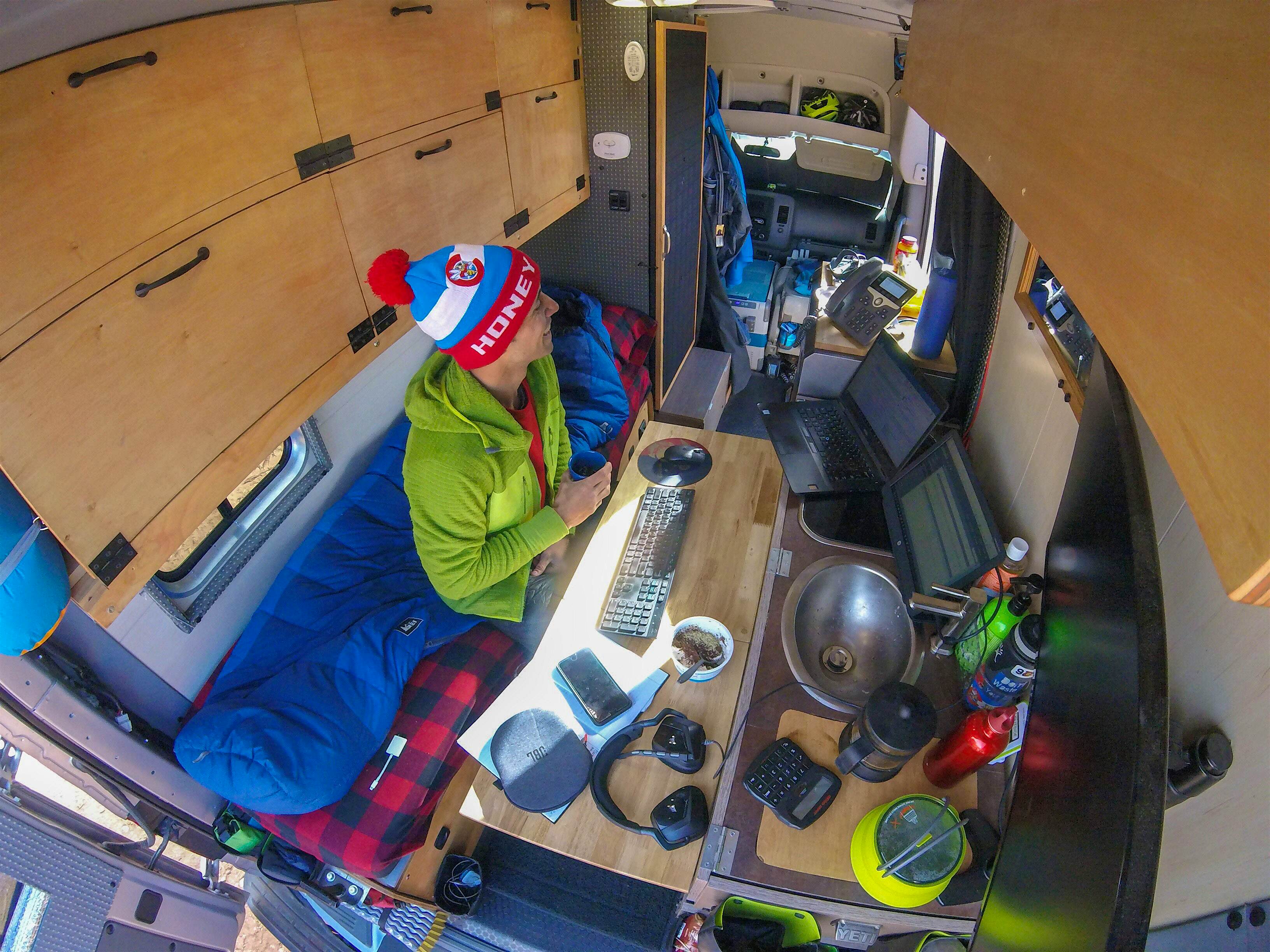 Travel News - Mobile Office Life Tim Lutz is living out of a van and travelling around North America.