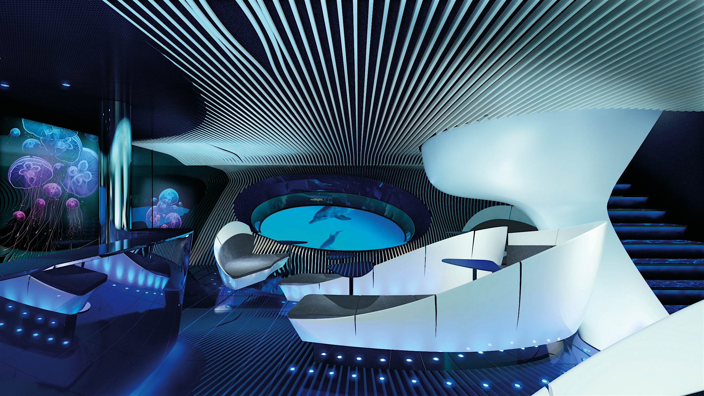 Travel News - BLUE EYE 2 EXPLORERS (c) PONANT - JACQUES ROUGERIE ARCHITECTE The lounge will be a calming, immersive experience.