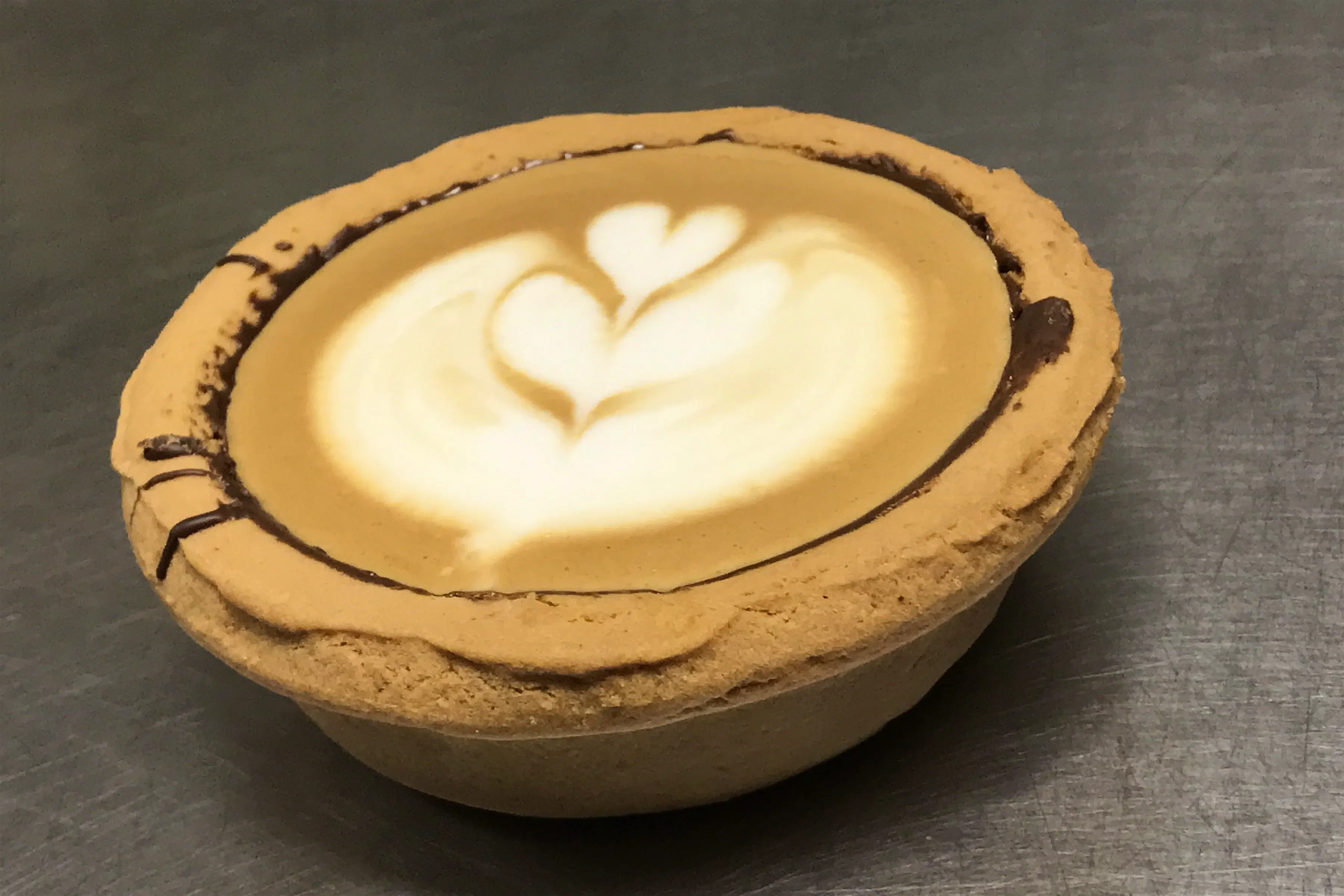 Travel News - The Piefee is a creation with coffee in a chocolate chip cup and pastry saucer. Image: The Tasteful Bakehouse