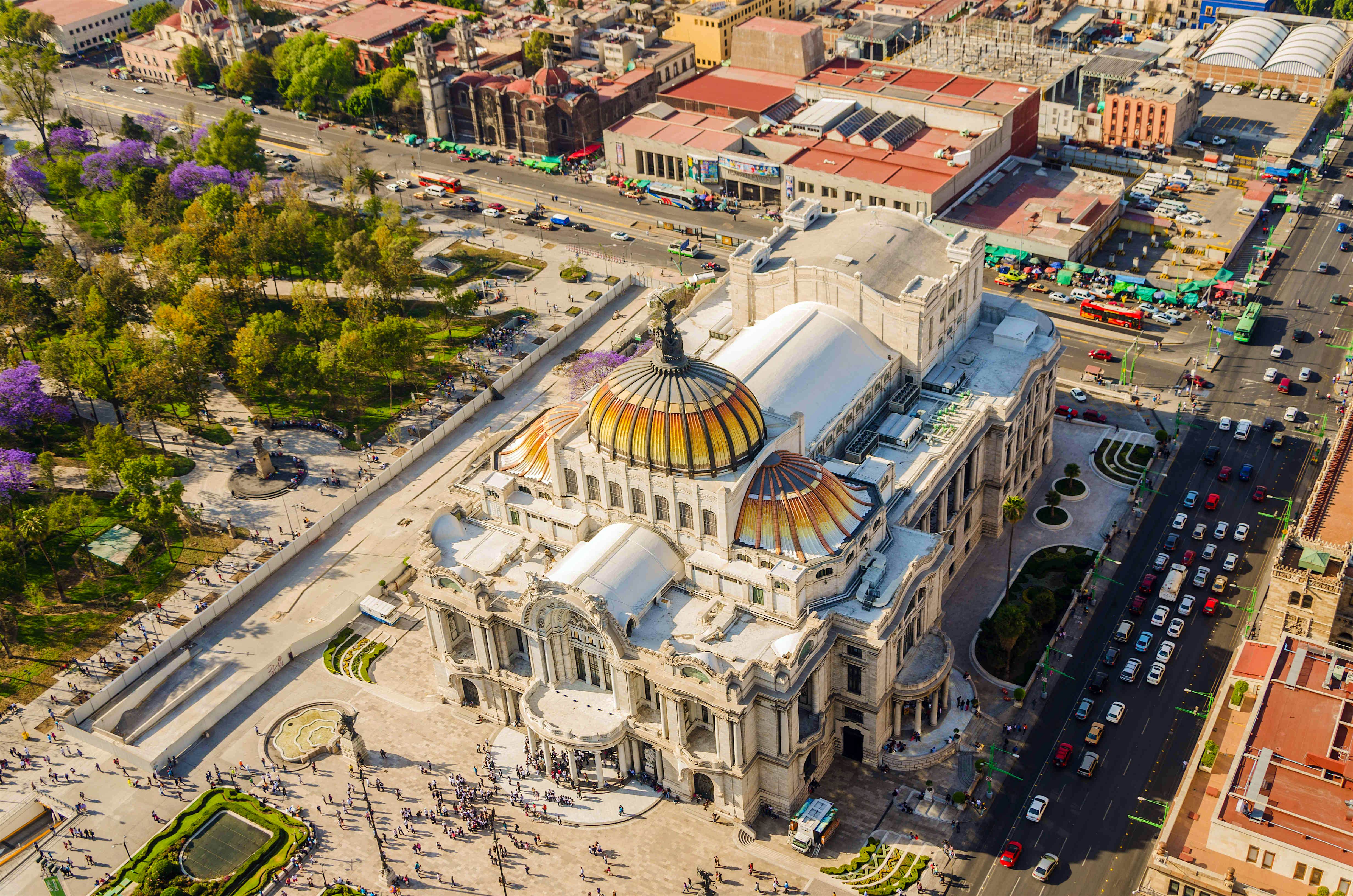 Travel News - mexico city Aerial view of the Fine Arts Museum in Mexico City