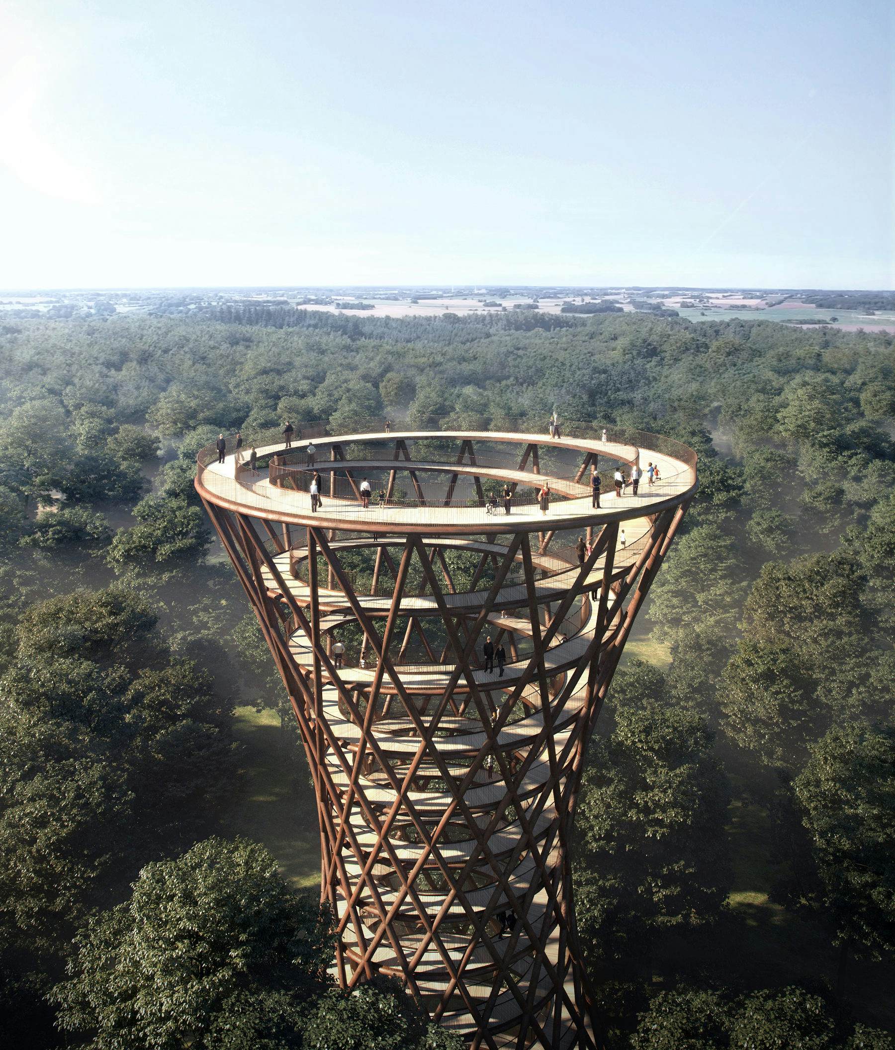 Plans unveiled for spiral treetop walkway Denmark -