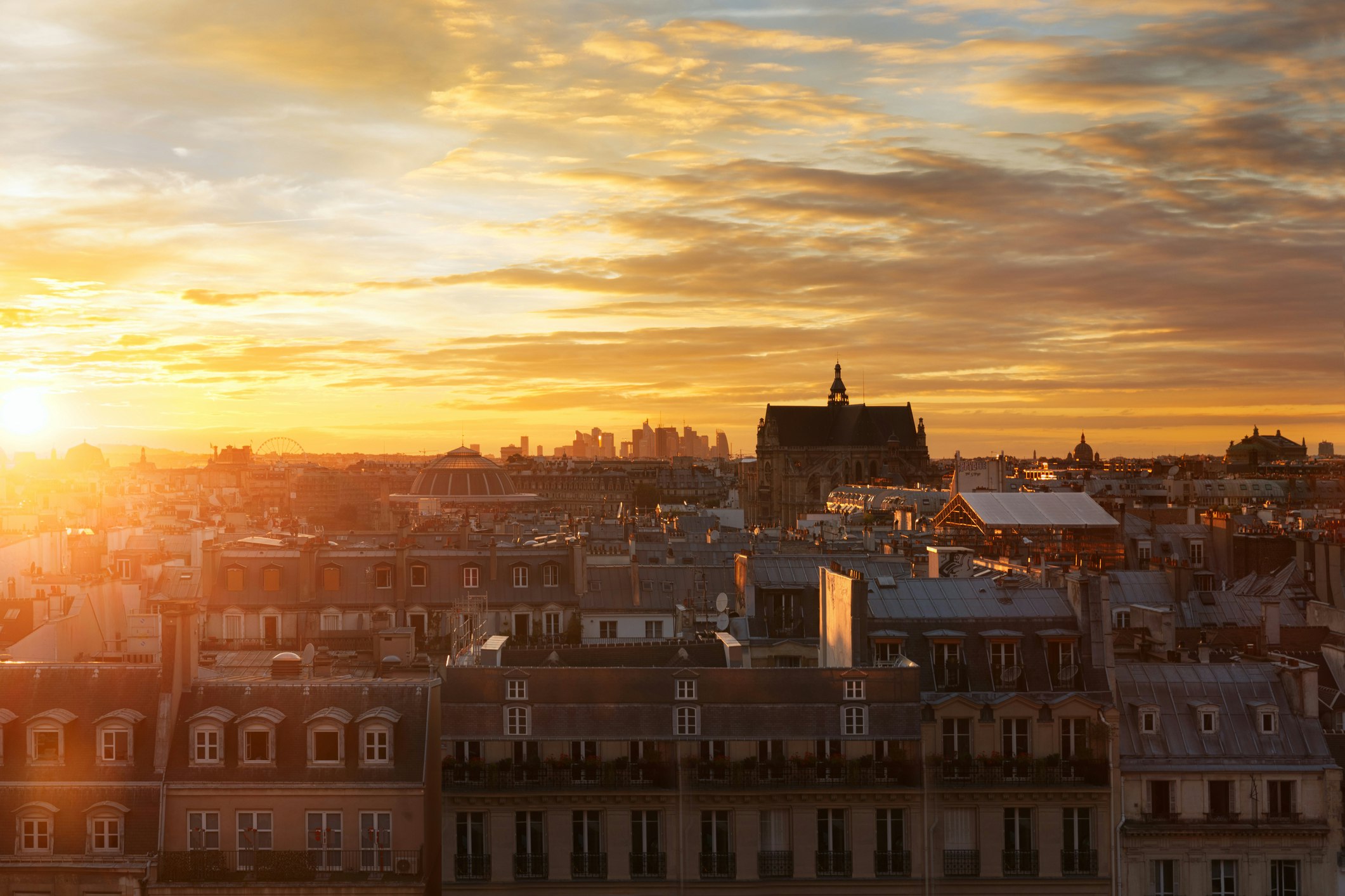 Golden Hour over the rooftop of Paris