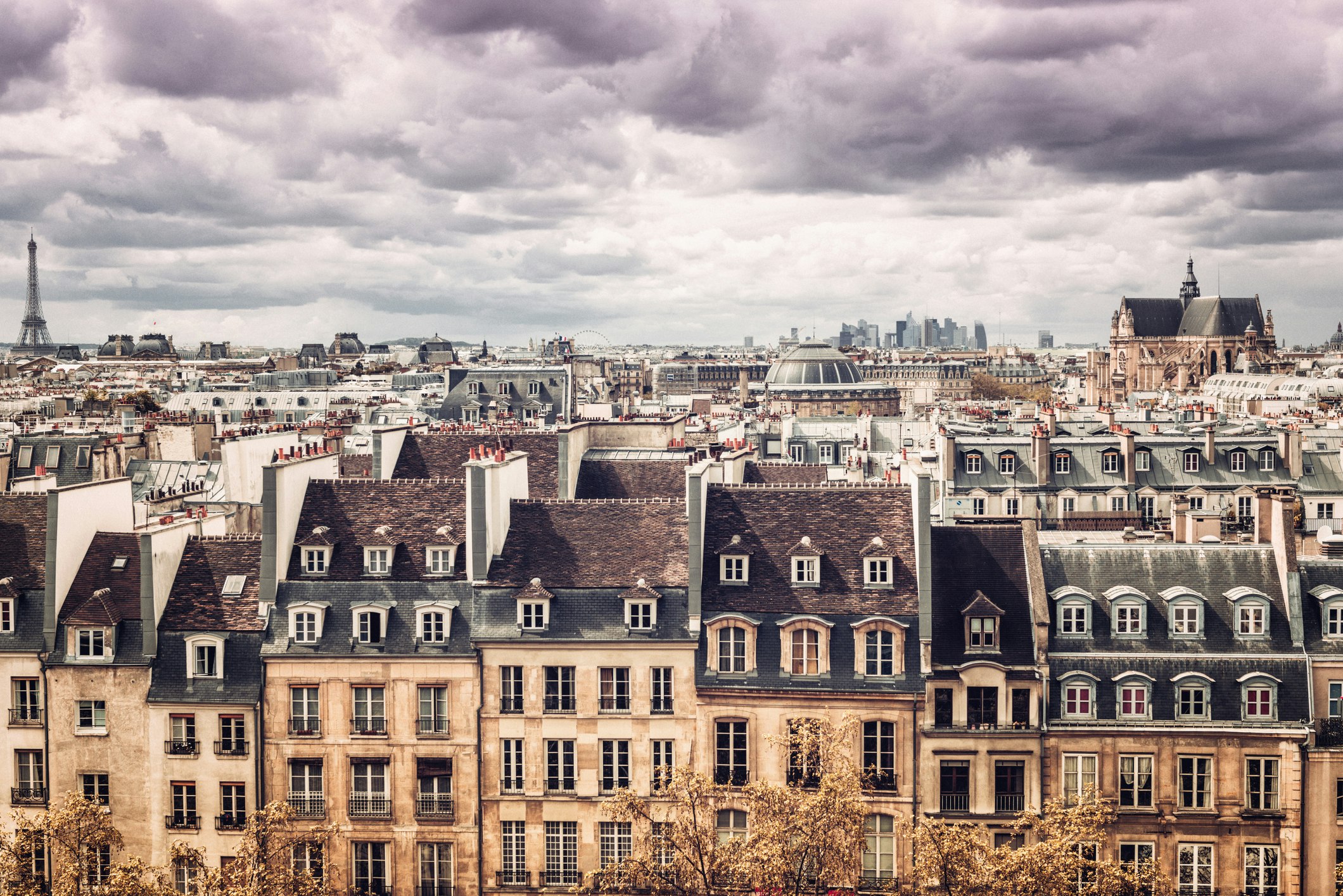 Parisian rooftops.