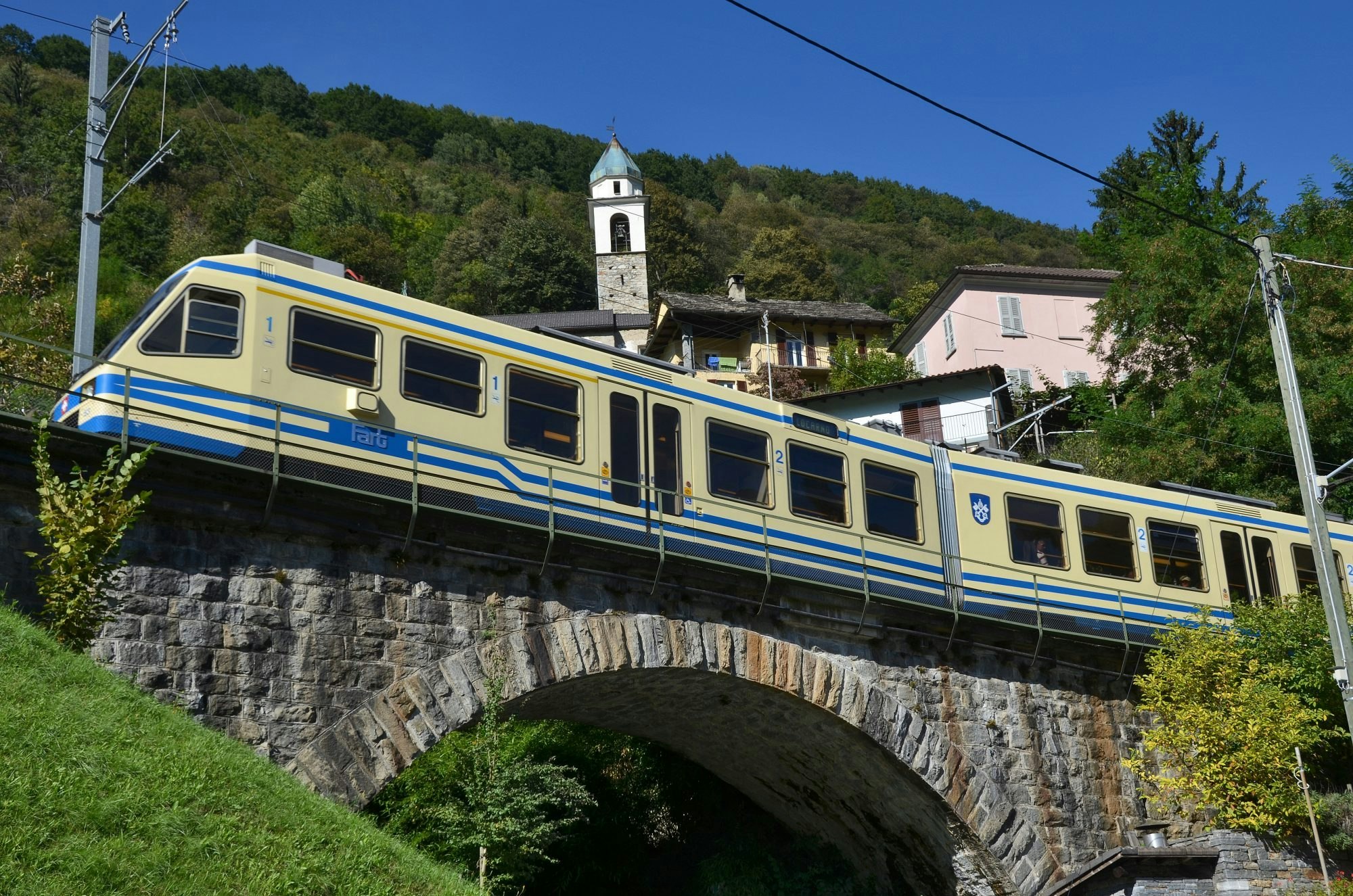 Centovalli means Hundred Valleys, The scenic train called Centovallina that joins Domodossola in Italy and Locarno in Switzerland.