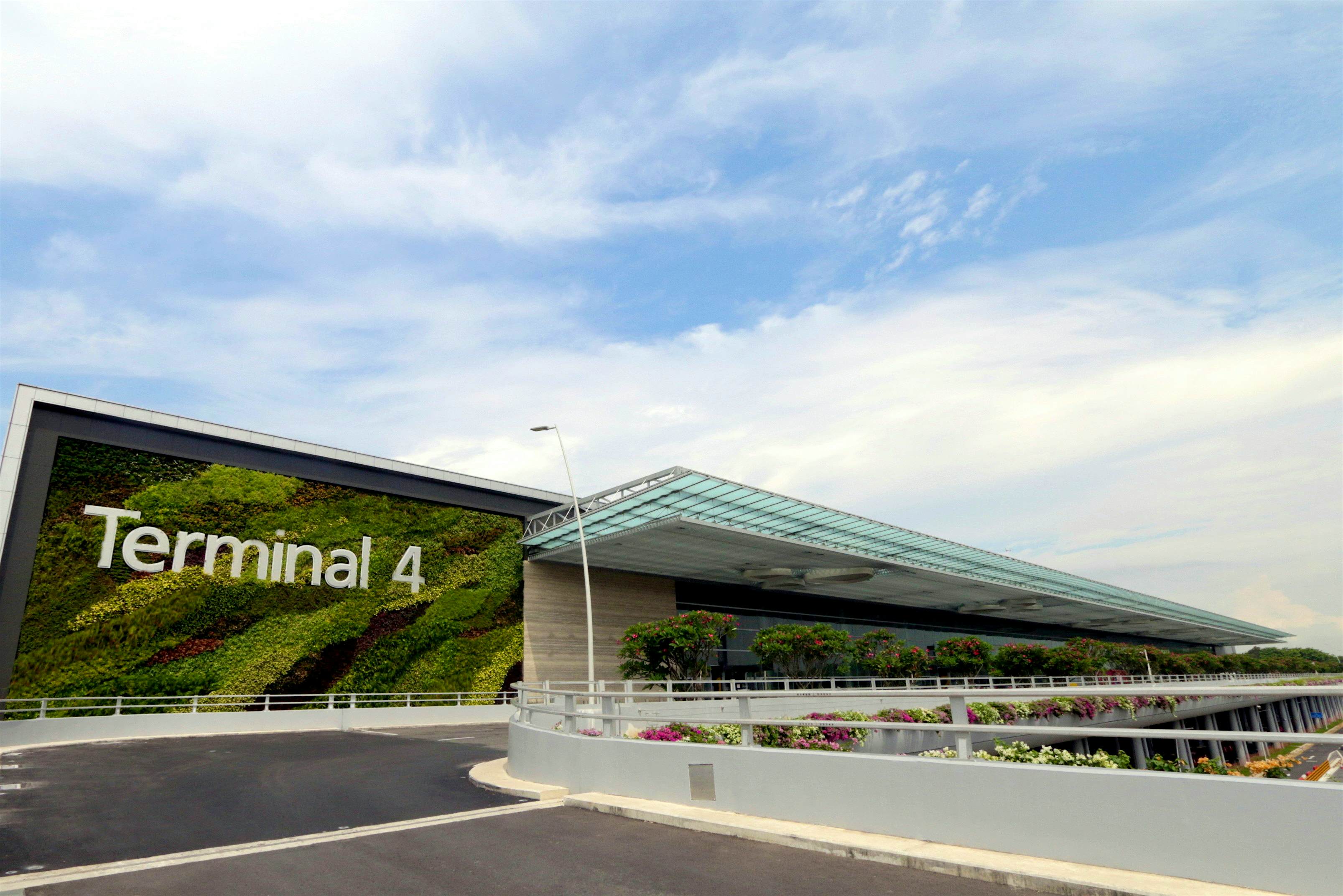 Travel News - T4 facade Plants grow across the facade of Terminal 4.