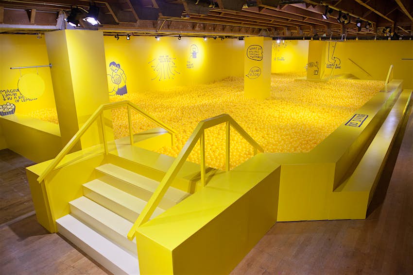 Travel News - The ball pit at San Francisco's Color Factory Dive into this giant yellow ball pit at Union Square