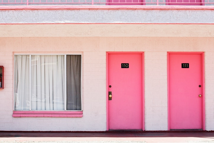 A pink motel in Las Vegas, Nevada, USA
