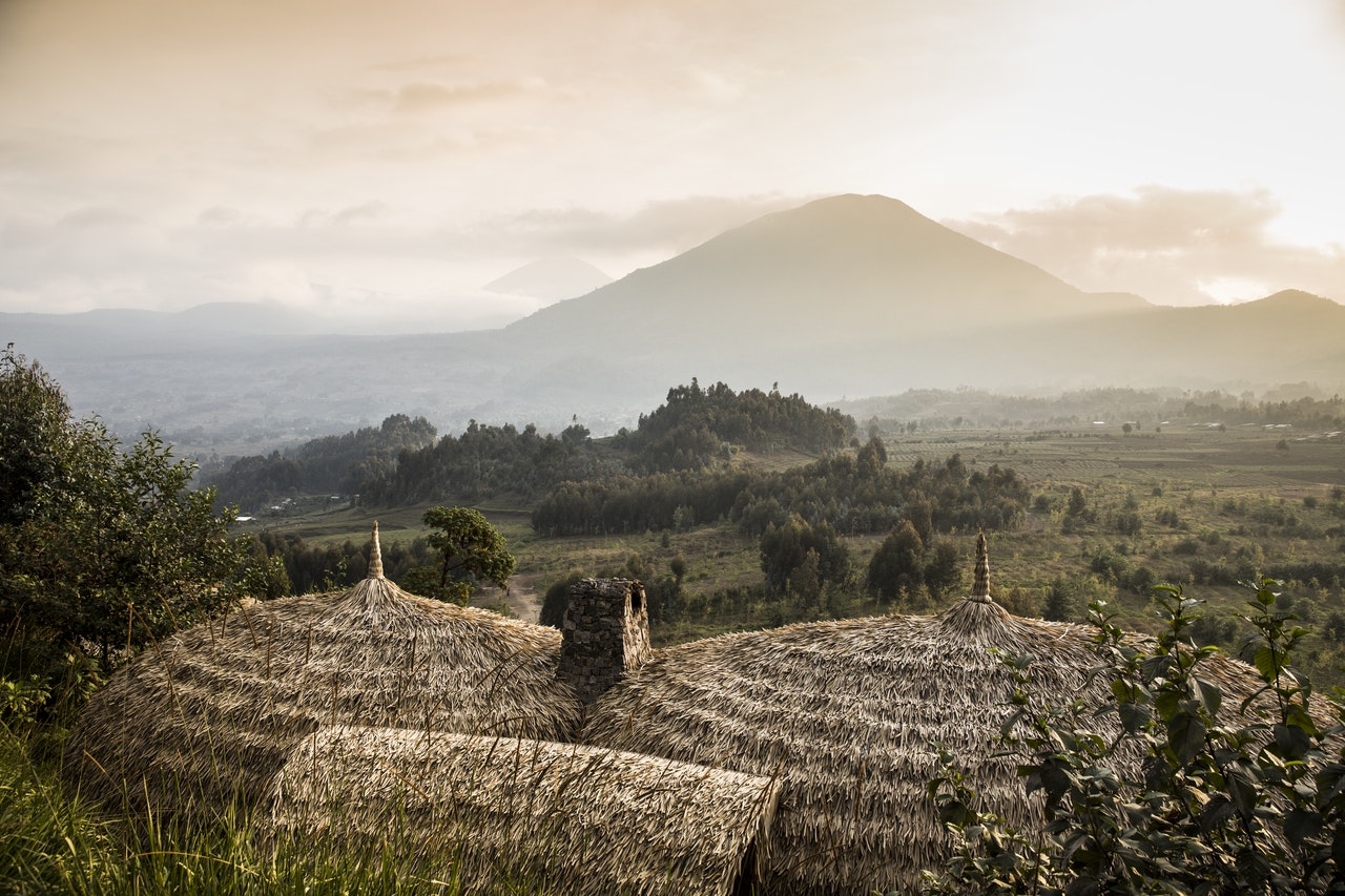 The incredible view of Volcanoes National Park in Rwanda.