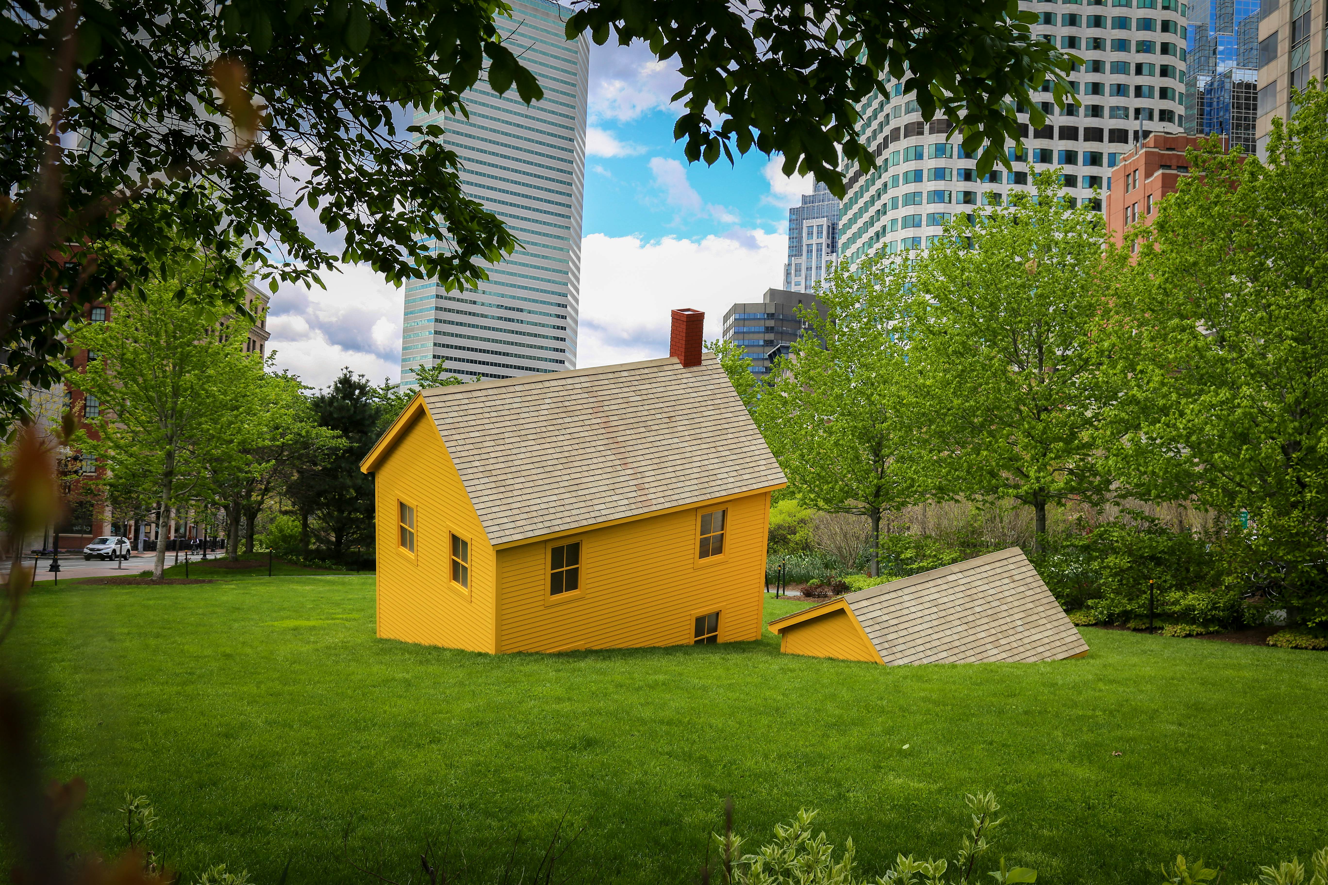 Travel News - The Meeting House yellow house The Meeting House installation in Downtown Boston