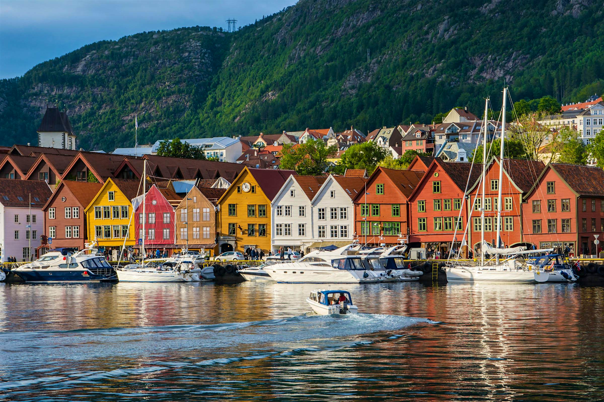 Travel News - norway Bergen, Norway. View of historical buildings in Bryggen- Hanseatic wharf in Bergen, Norway. UNESCO World Heritage Site