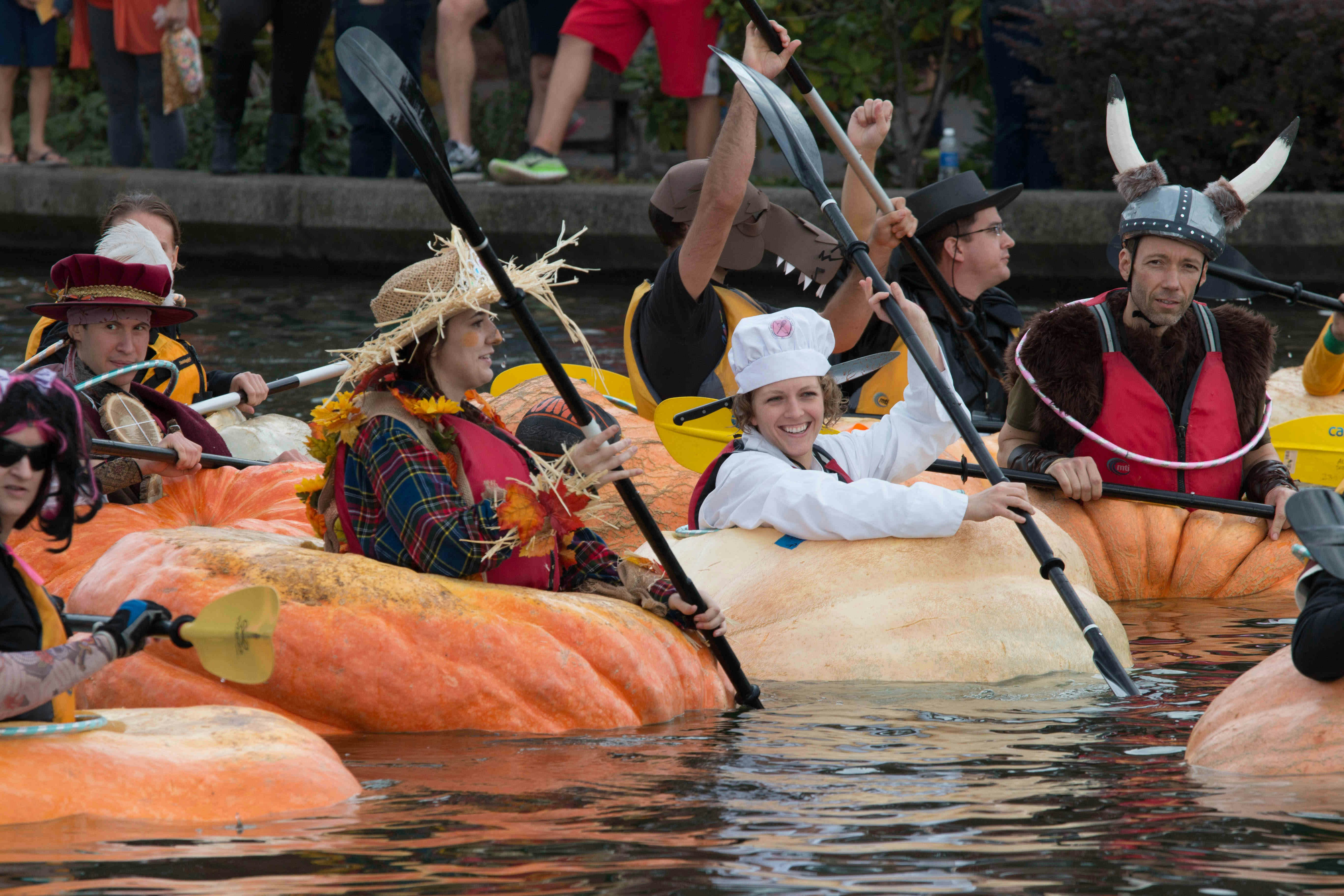 Vegetable-growing enthusiasts will take part in a bizarre pumpkin regatta in Oregon this month