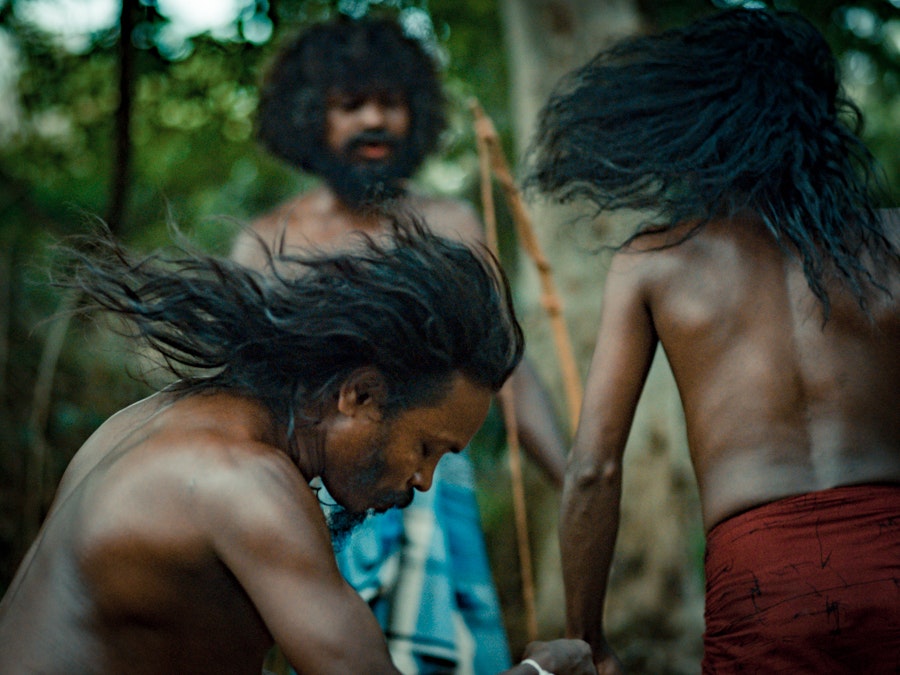 Vedda tribesmen dancing