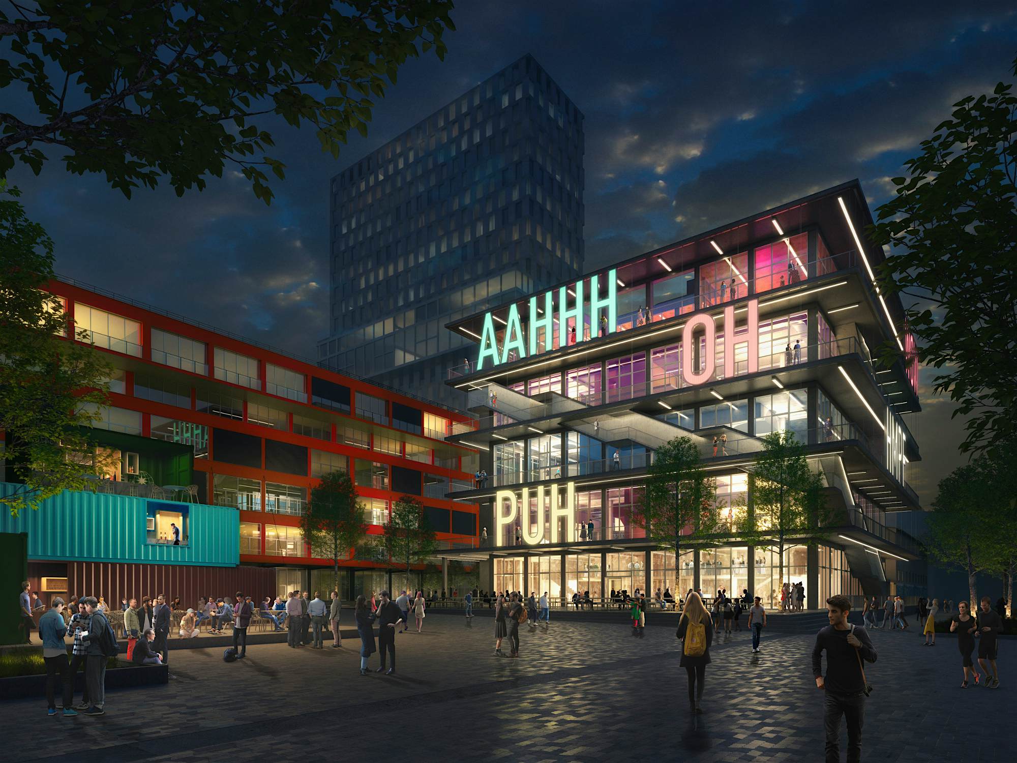 Travel News - WERK12 Munich development The building will include a stairway that brings the public to a sky terrace.