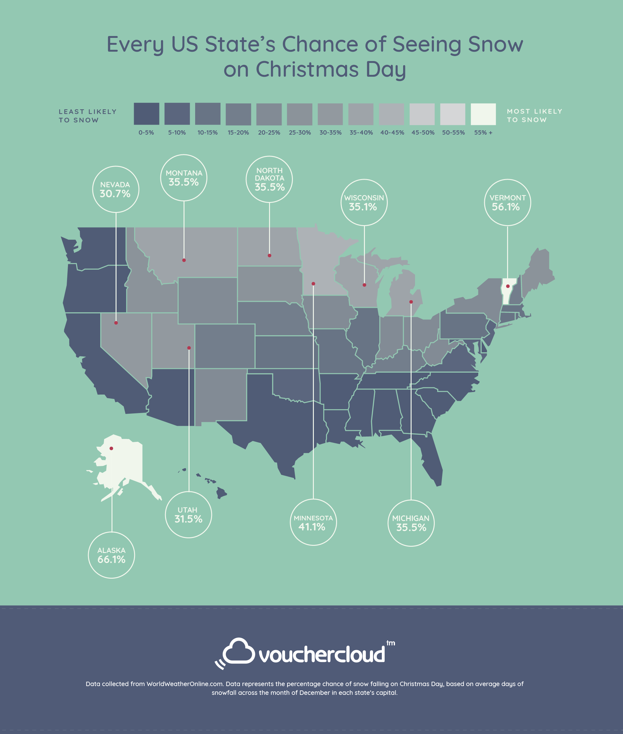Where in the world will you get a white Christmas?