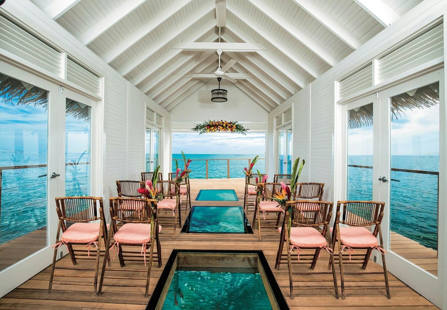 The Over-the-Water Wedding Chapel with glass floors.