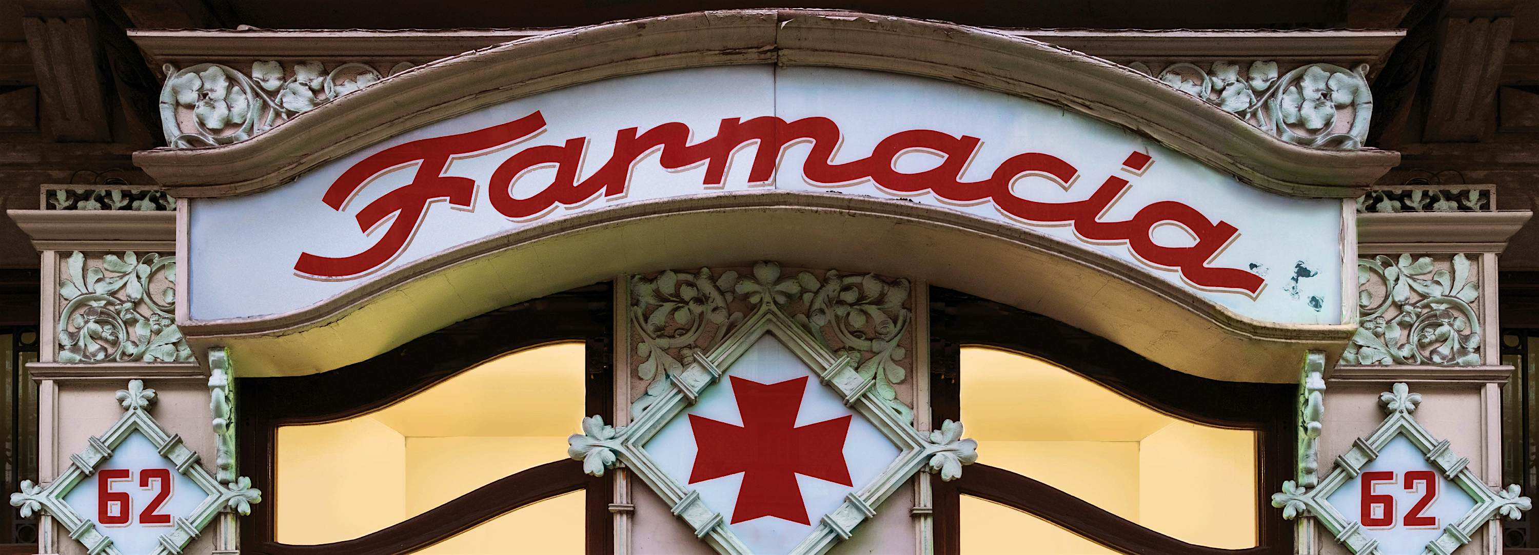 Travel News - Grafica p 86-87 Farmacia, Carrer d'Aribau from Grafica de les Rambles: The Signs of Barcelona.