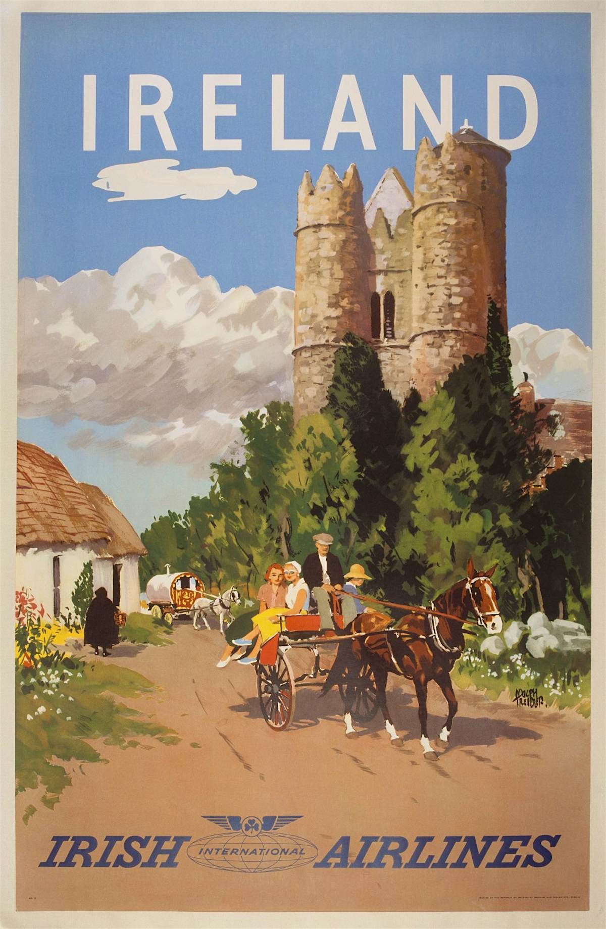 Step back in time with vintage tourism posters depicting romantic