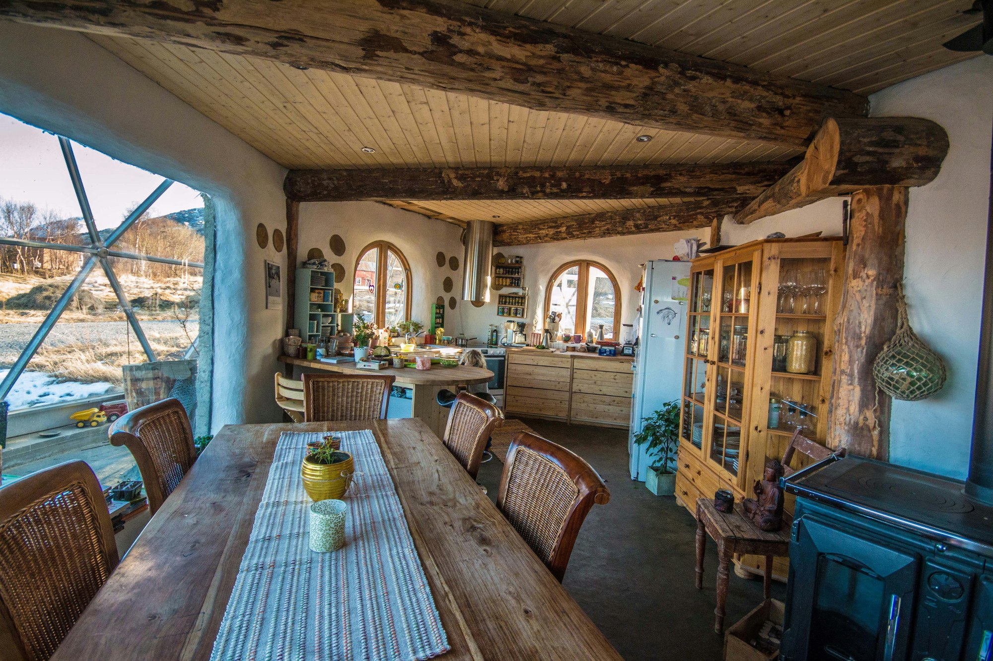 Dining area of the igloo in northern Norway