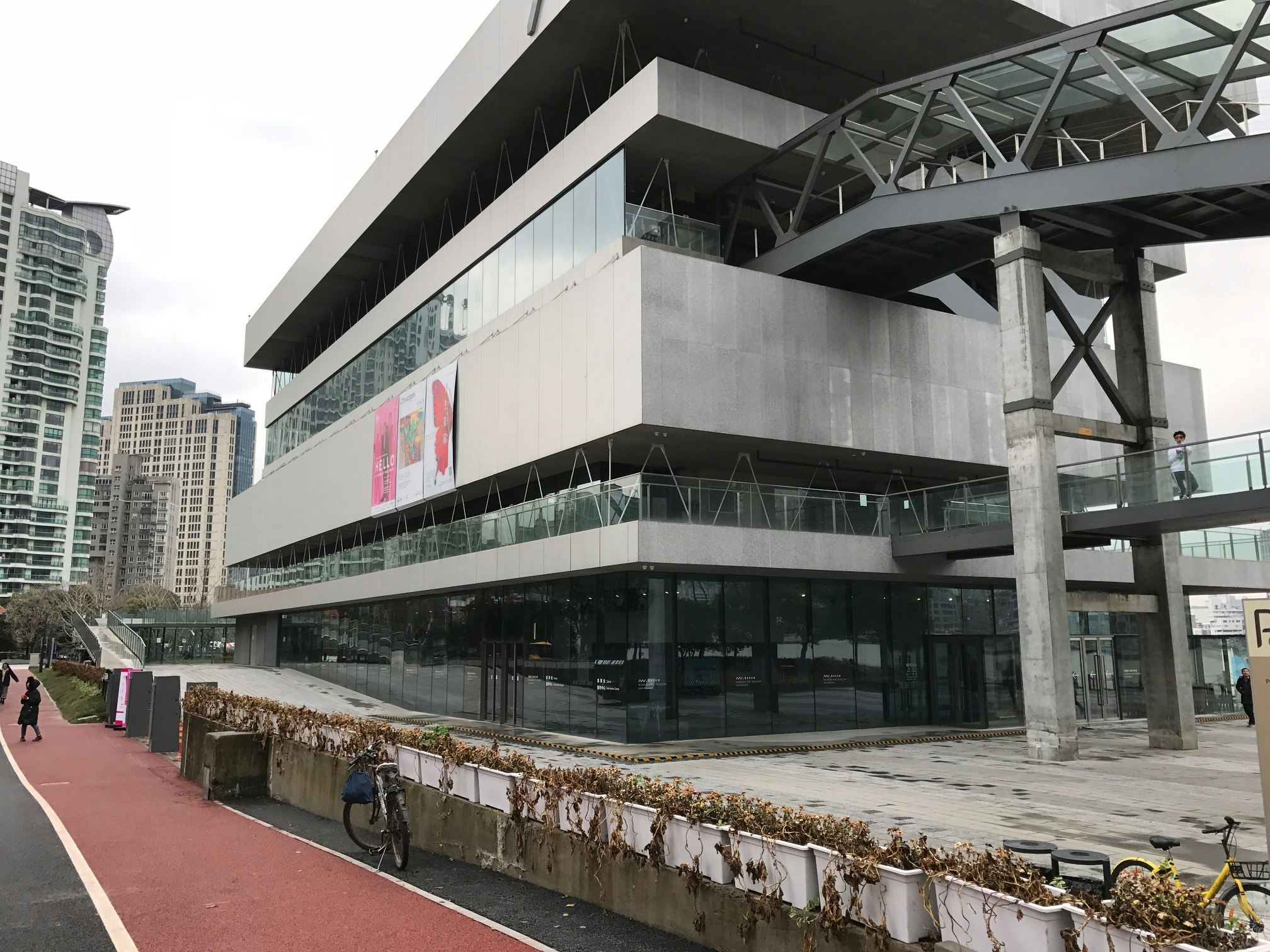 A section of the new cycle way at the Modern Art Museum