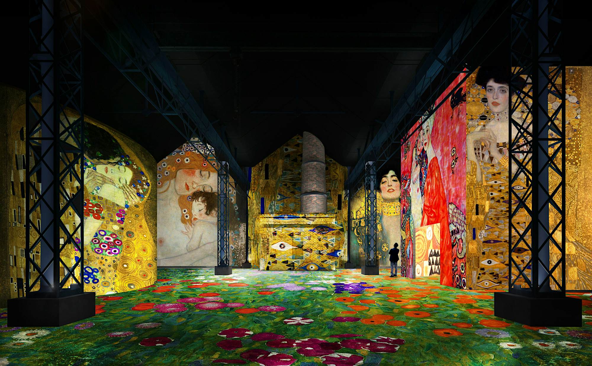 Travel News - 2 - Simulation Klimt – Atelier des Lumières © Culturespaces _ Nuit de Chine The project sees 140 projectors transforming the foundry into a canvas for art.