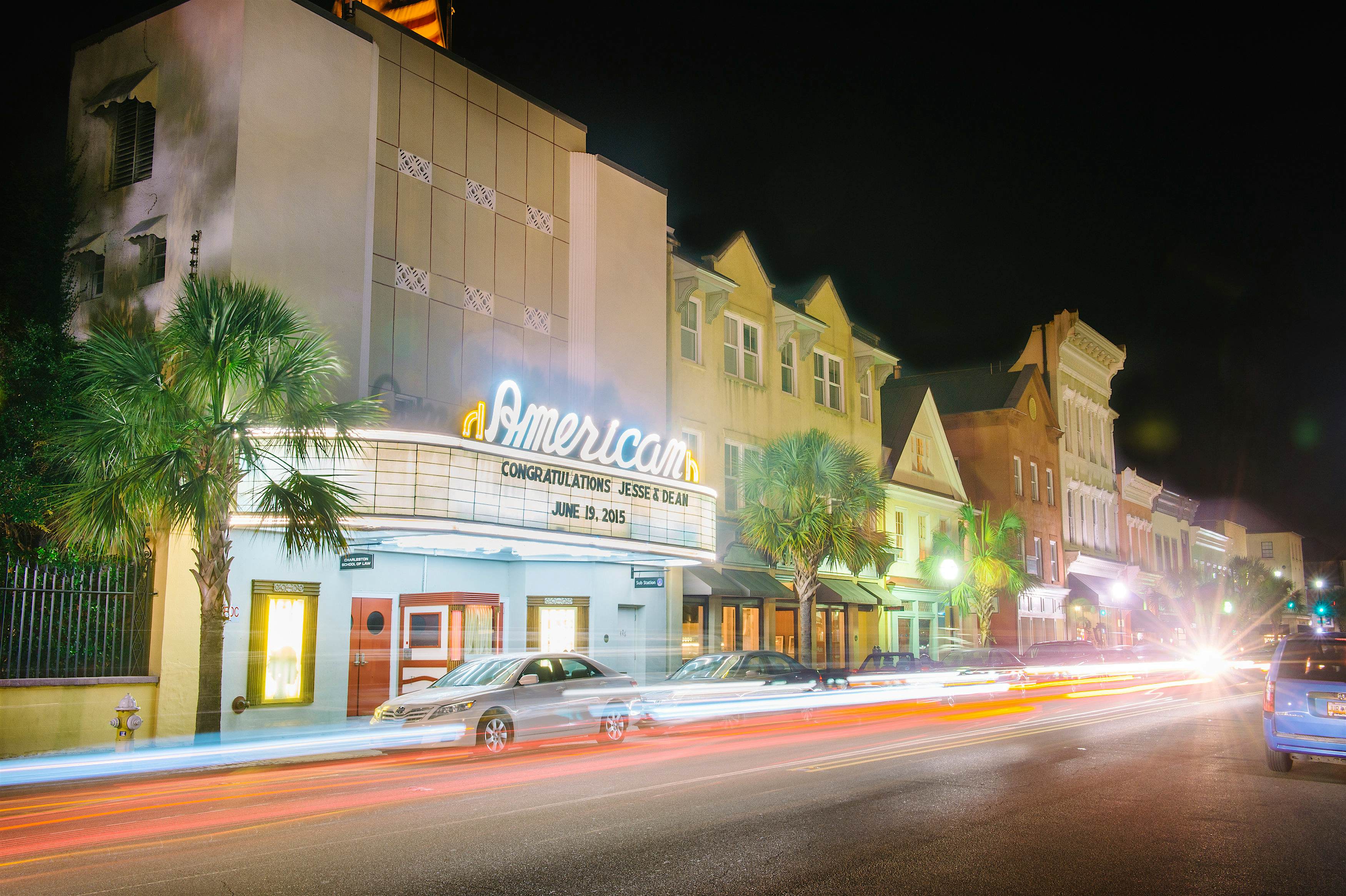 Travel News - 4-ExteriorStreetView-Night-AaronJillian The American Theatre on King Street in Charleston