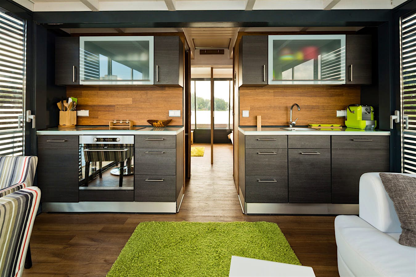 Travel News - Nautilus_044 The bright and modern interior of the Nautilus houseboat.