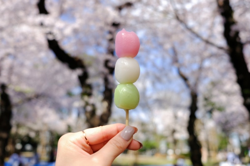 Travel News - Hanami dango during Sakura-viewing season at Asukayama Park,Tokyo.