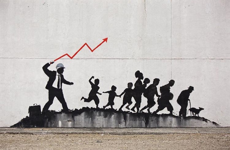 One of street artist Banksy's new Brooklyn murals