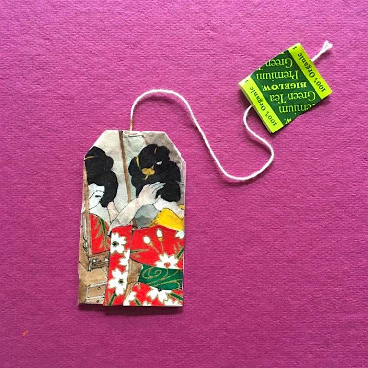 Travel News - Mamasan_Geisha-collage A Geisha piece created on a teabag.