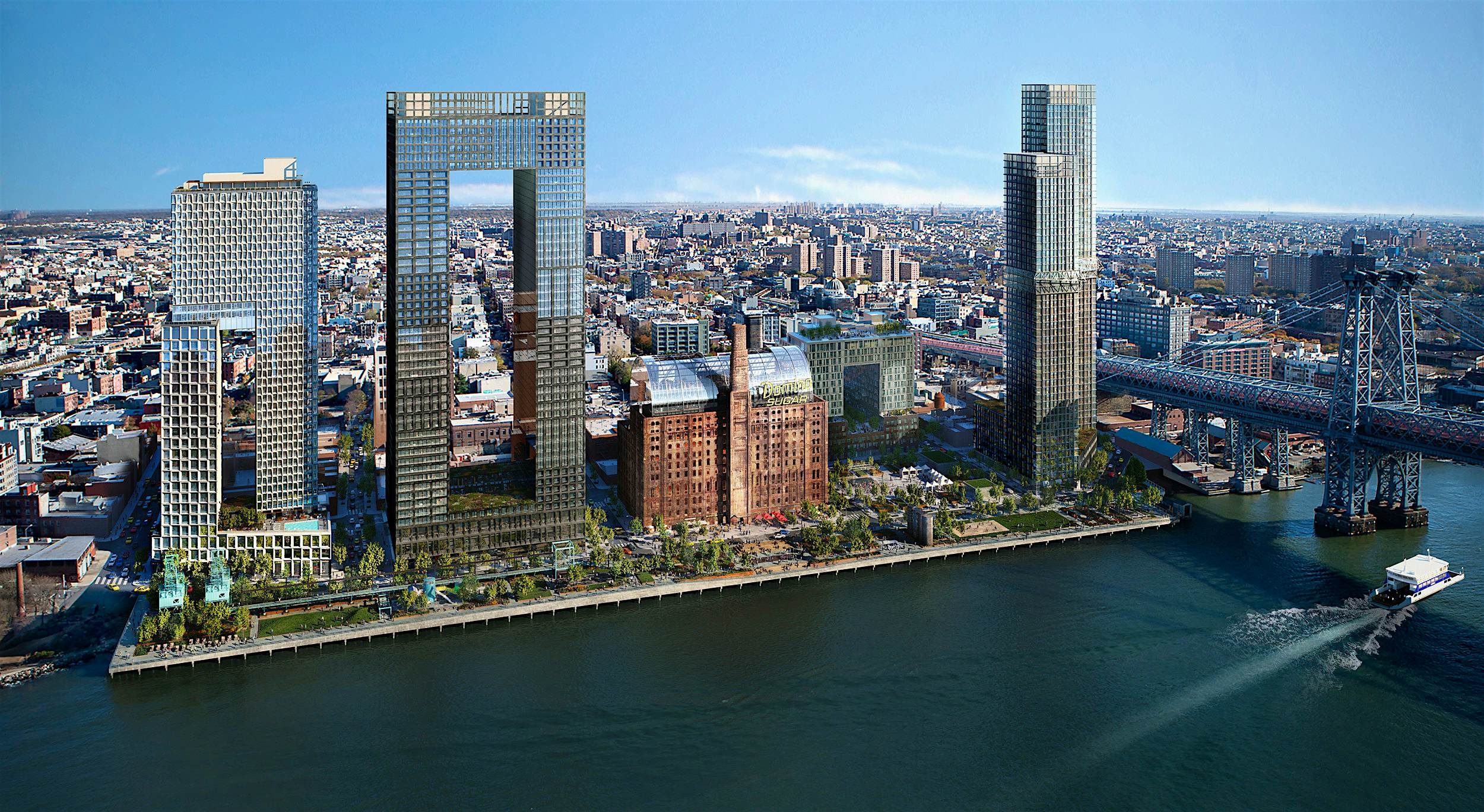 Travel News - Domino Park A rendering of Domino Park in New York City.