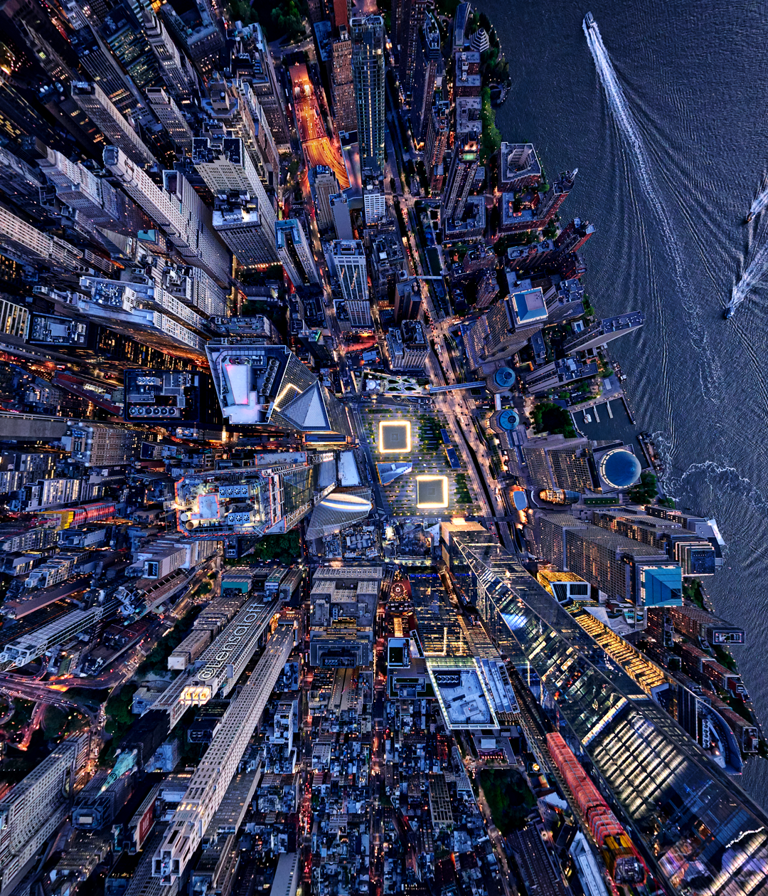 New York City's National September 11 Memorial & Museum seen from above.