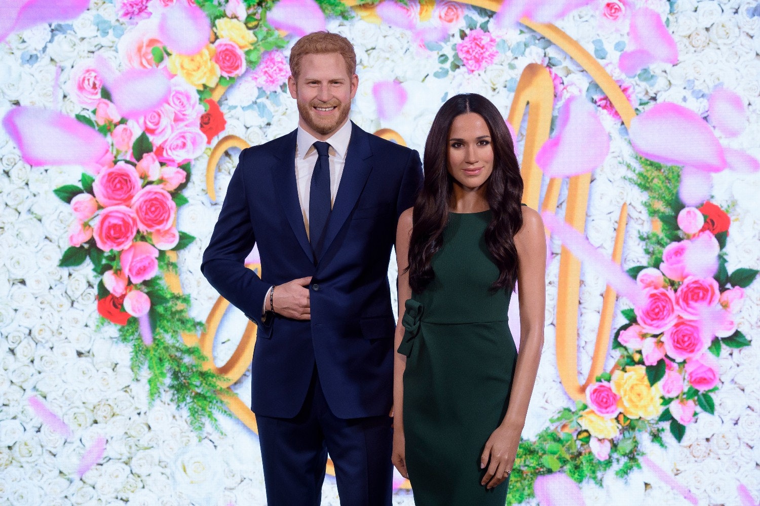 Meghan and Harry arriving at Madame Tussauds London