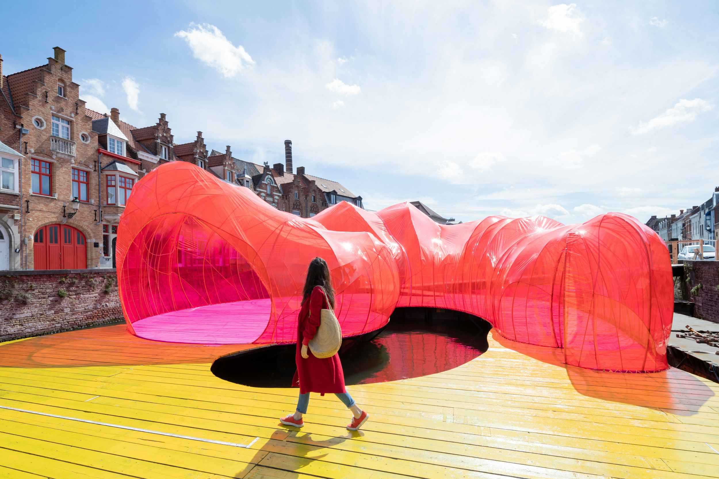 Amazing installations are scattered across Bruges' canals for the 2018 Triennial