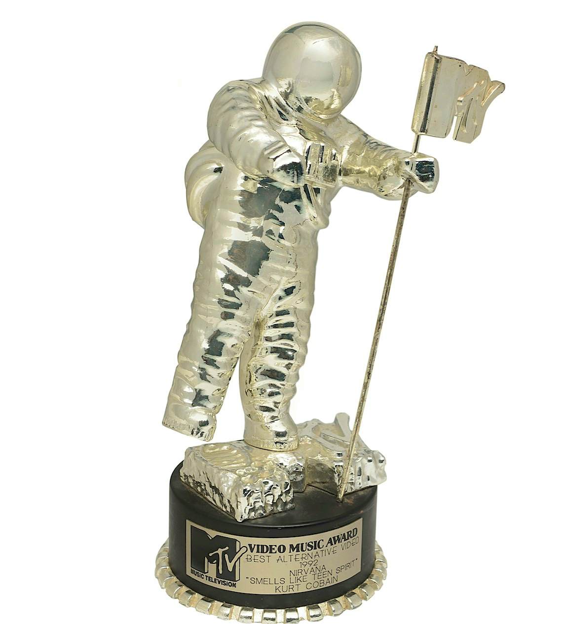 Travel News - Kurt Cobain's MTV Video Award For Smells Like Teen Spirt. Kurt used as a doorstop. Travel News - Kurt Cobain's MTV Video Award For Smells Like Teen Spirt. Kurt used as a doorstop.