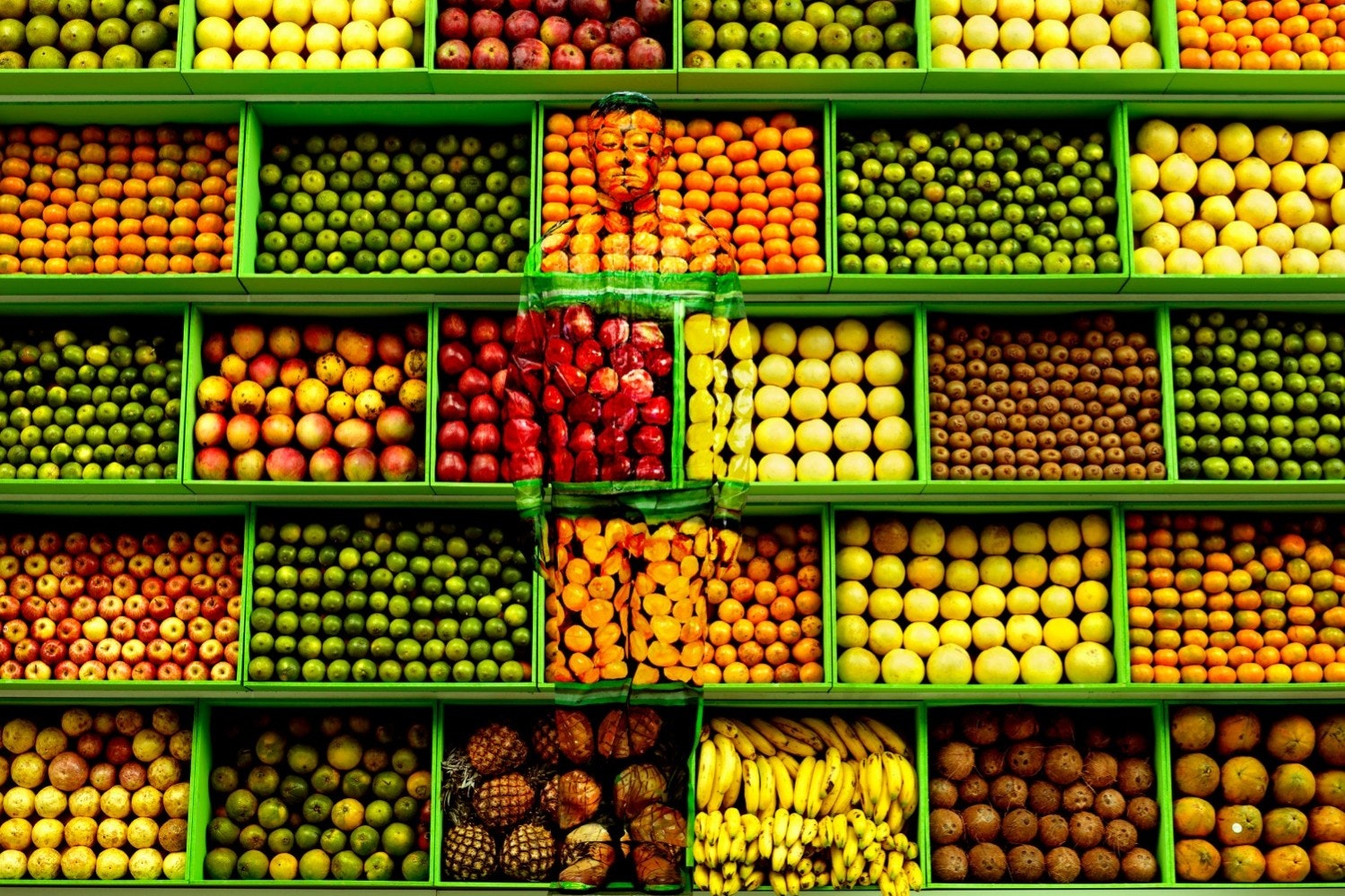 Travel News - Liu Bolin Hiding in Venezuela Tropical Fruits Bel-Air Fine Arts (Caracas, Venezuela) 2013 (1)