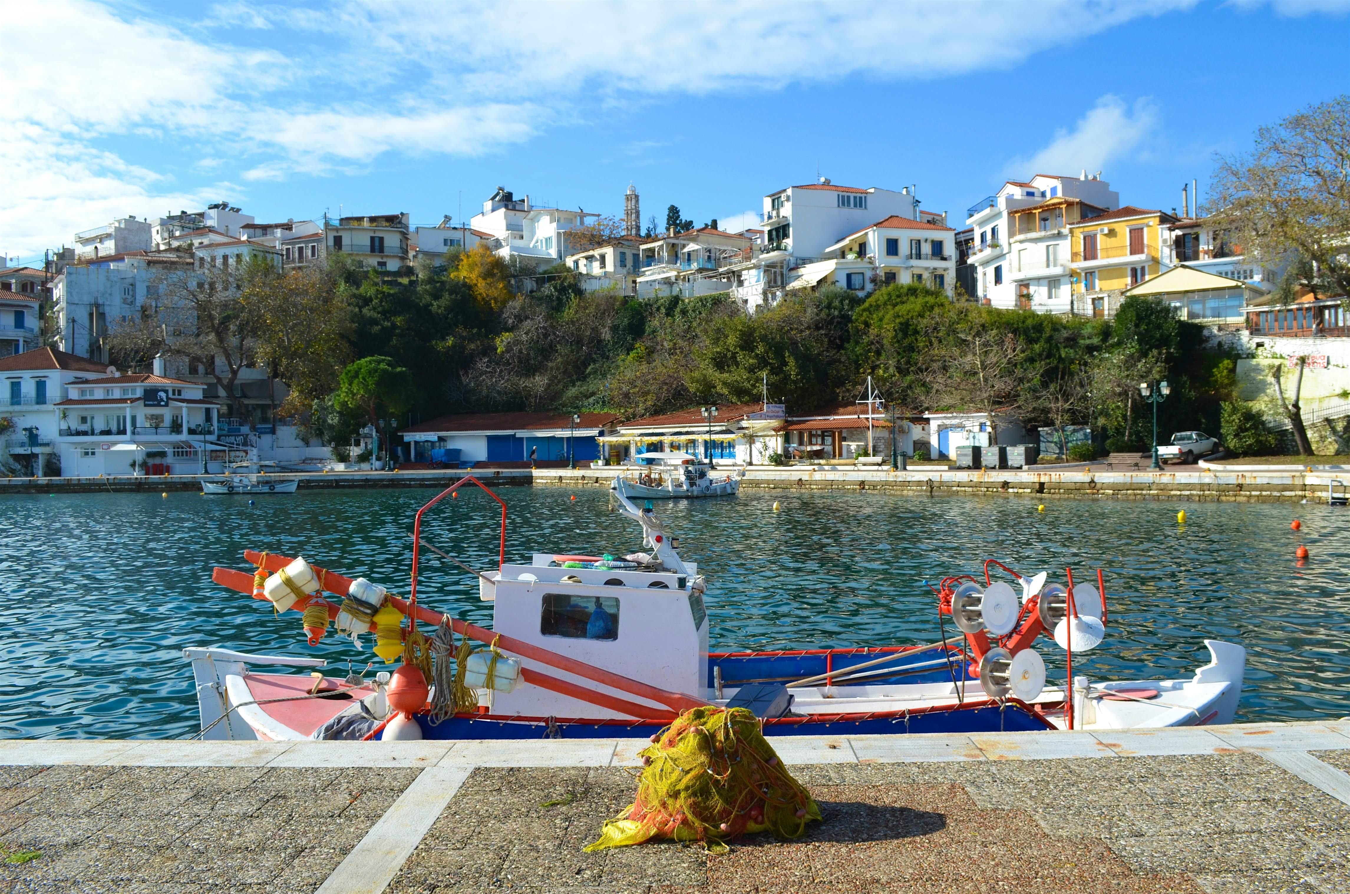Travel News - The Old Port of Skiathos in the Sporades. Travel News - The Old Port of Skiathos in the Sporades.